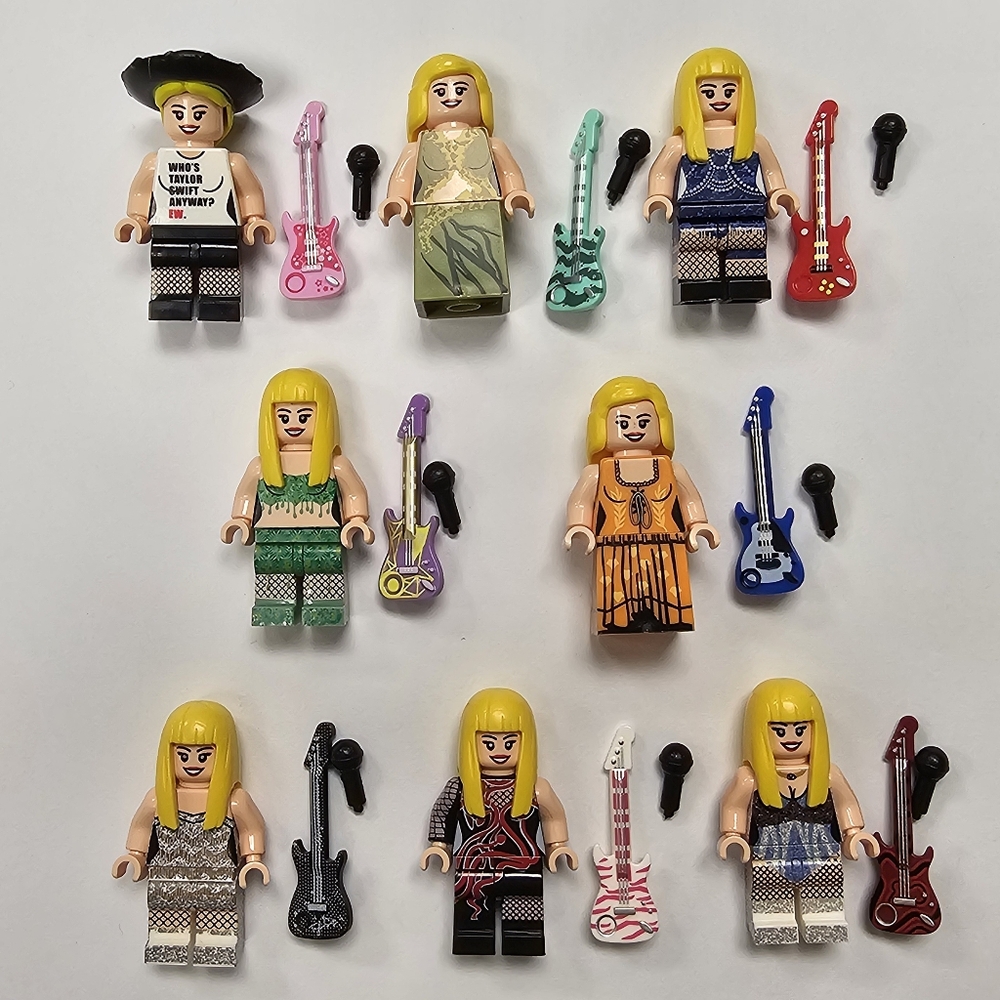 Lot of 8 Lego Compatible Taylor Swift Minifigures Set 3